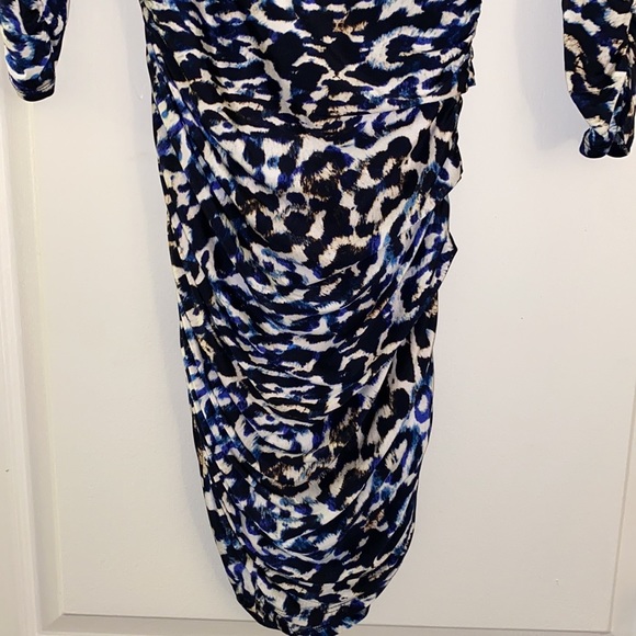 Guess Animal Print Ruched Dress - Picture 3 of 5